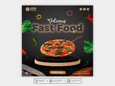 Template Social Media Fast Food Design banner branding cafe design facebook fast food feed flyer food menu freepik graphic design instagram mobile pizza post poster promotion restaurant social media template