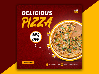 Delicious Pizza | Social Media Post ads banner bookcover bookdesign branding brochure burger business card design flyer food graphic design instagram post linkden pizza poster social social media post