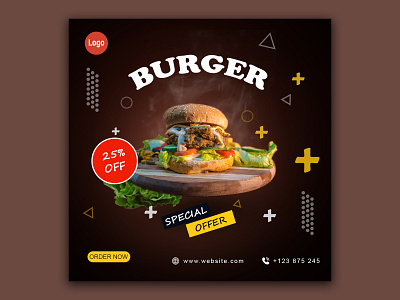 Burger Social Media Post Design ads banner bookcover bookdesign branding brochure burger business card design flyer food graphic design illustration instagram post
