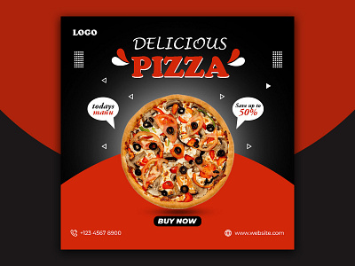 Delicious Pizza social media post adobe ads artist artwork banner bookcover bookdesign brand brochure business card creative design digitalart drawing flyer graphic design graphics illustrator instagram post marketing