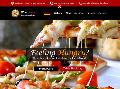 Web Template : Food - Feeling Hungry 3d ads animation banner bookcover bookdesign branding brochure business card design flyer graphic design illustration logo motion graphics social media design social media post ui web template