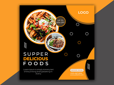 Super Delicious Foods ads banner bookcover bookdesign brochure business card design designer fiverr flyer food graphic design illustration infographic logo social social media post ui usa