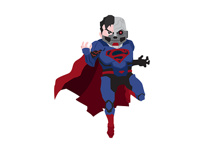 Cyborg Superman character dc comics digital art hero illustration superhero superman vector