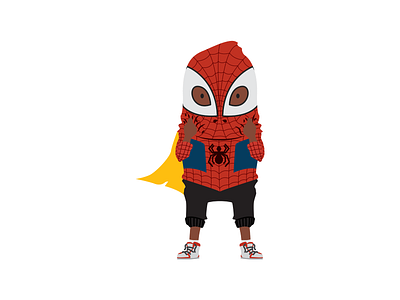 Miles Morales character design digital art hero illustration superhero vector