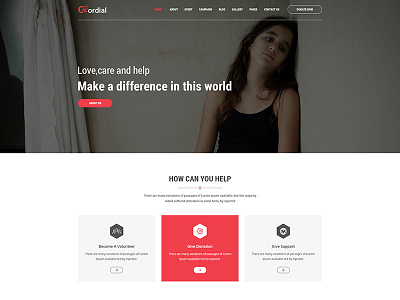 Cordial - Charity PSD Template PSD causes charity children foundation fundraising ngo non profit non profit organization social volunteer welfare