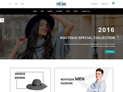 Freak – Boutique eCommerce psd template psd to html psd to joomla psd to magento psd to opencart psd to prestashop psd to wordpress