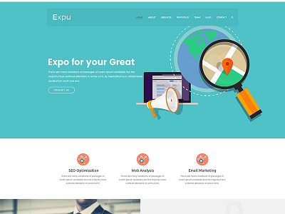 Expu-SEO and Marketing PSD Template is available to sell right agency analysis flat marketing modern online marketing optimization page rank ranking search engine seo social media