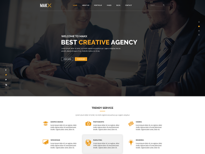 MAKX – Corporate PSD Template is available to sell right business web clean creative clean psd clean templates corporate site psd template simple design web design website templates
