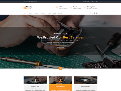 Mobile Mend - Mobile Repair PSD Template