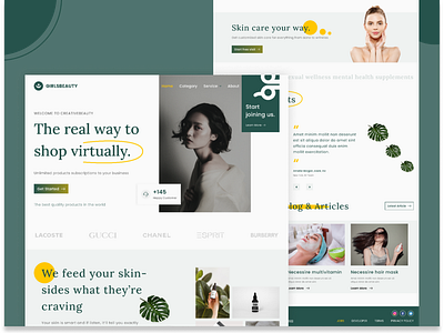 GirlsBeauty - Landing Page branding graphic design illustration landing page motion graphics research typography ui uiux user interface writer