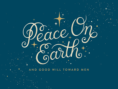 Peace On Earth christmas christmas card handletter handlettering lettering script script lettering sky star
