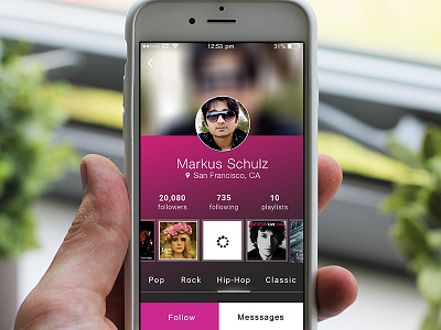 Profile Screen Mockup app design flat free freebie gif ios iphone modern profile psd screen