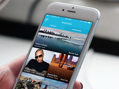 Eventzone app design flat free freebie gif ios iphone modern profile psd screen