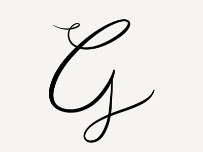 G handwritten typography