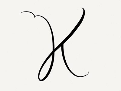 K handwritten typography