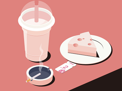 2x Dribbble Invites afternoon tea cake illustrations invitation invite pink