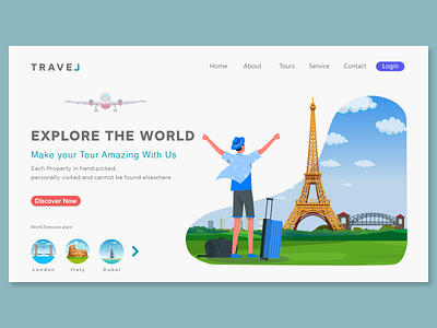 Travel Web Page app ui ux vector