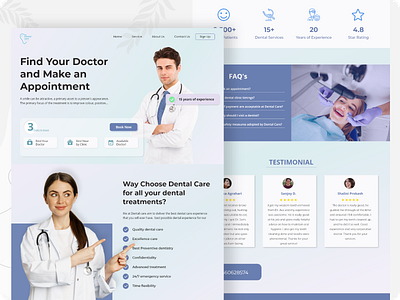 Dental Landing Page appointment dental doctor graphic design landing page top design ui user interface desgin ux web page