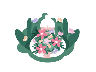 Hog the Flowers flowers illustration illustration digital