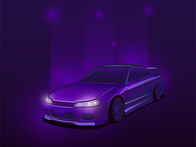 Illustration: Nissan S15 car illustration japanese midnight nissan purple s15 vector