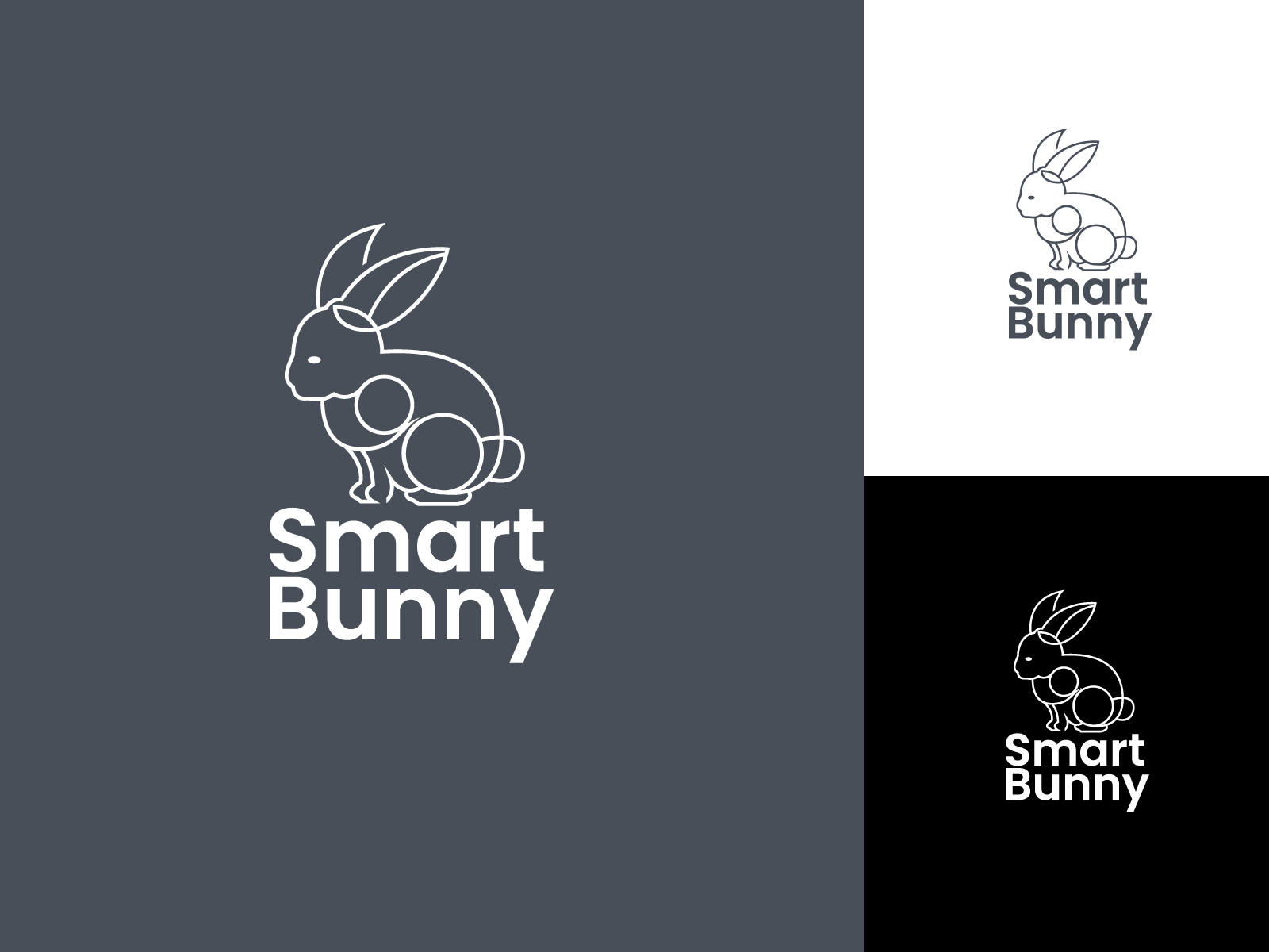 smart bunny logo by vina.R on Dribbble