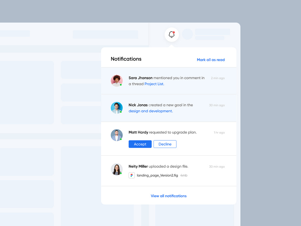 Notification Panel UI Design by Craftemo on Dribbble