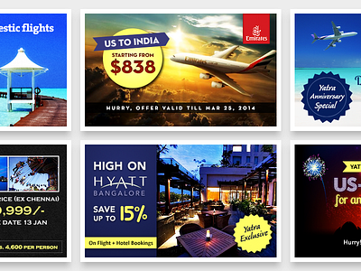 Web Banners banners discount flights holidays hotel travel yatra