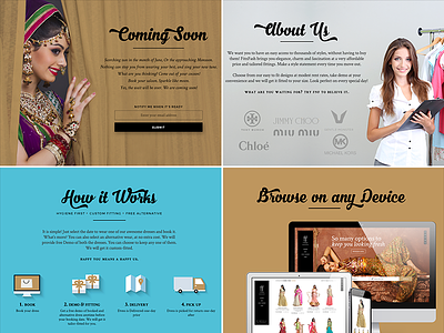 Final version for Coming soon bride cloths colorful coming soon ethnic india indian onepage rent website