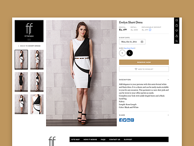Fitnfash Details Page clothing rental details page ecommerce ethnic fashion shop store ui ux web website