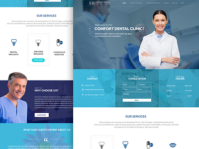 Comfort Dental Clinic dental landing web