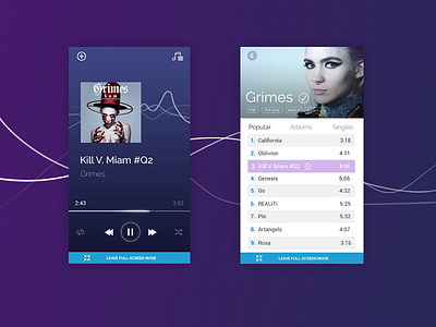 Play Mix. Player. mobile app ui ux