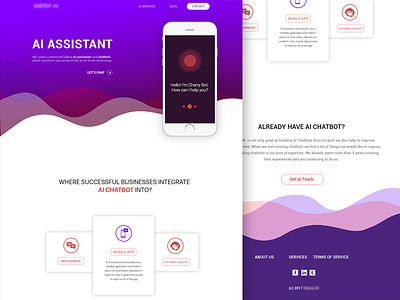 Landing page for AI Chatbot landing page sport ui web