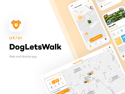 DogLetsWalk. Web and Mobile app. android app design dog ios mobile app ui ux web