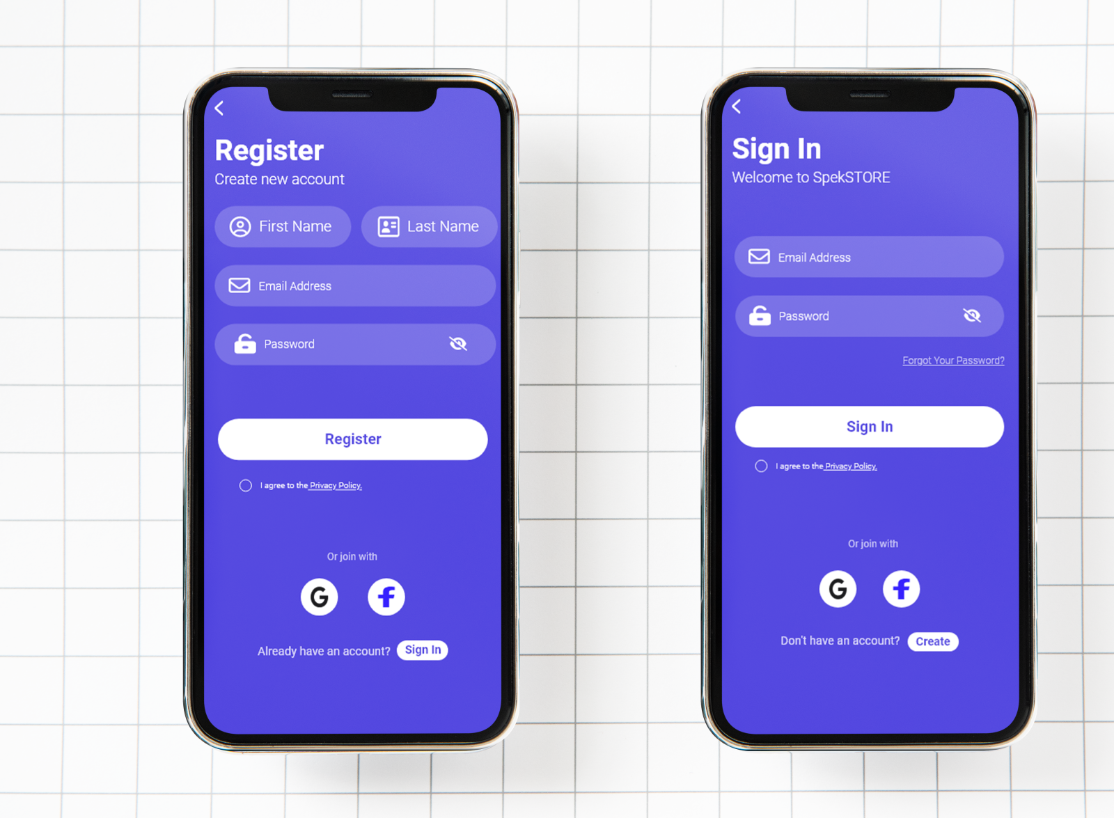 Register and Sign In using Adobe XD by priyanka gupta on Dribbble