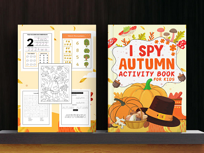 I spy Autumn Activity book for kids book cover design 3d animation bookcover branding coloringbook design graphic design illustration kdp logo motion graphics ui vector
