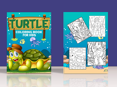 Turtle Coloring book for kids animation bookcover branding coloringbook design graphic design illustration kdp logo motion graphics turtle coloring book for kids ui vector