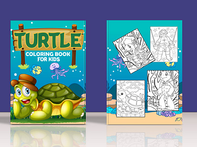 Turtle Coloring book for kids animation bookcover branding coloringbook design graphic design illustration kdp logo motion graphics turtle coloring book for kids ui vector