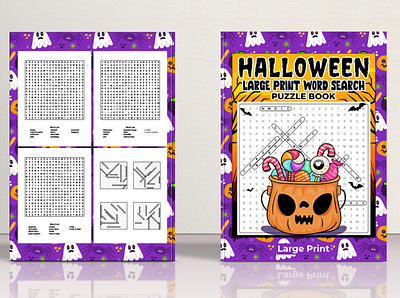 Halloween Word search Puzzle book animation bookcover branding coloringbook graphic design logo logo design. motion graphics