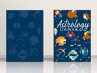 Atrology logbook Journal book cover logo design.