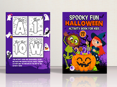 Halloween Activity book for kids bookcover coloringbook design graphic design halloween activity book for kids halloween book illustration logo design.