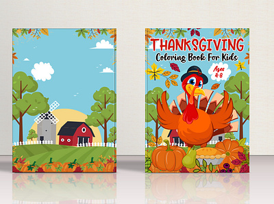 Thanksgiving coloring book for kids 3d animation graphic design logo logo design motion graphics ui
