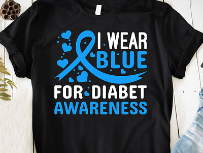 I wear blue for diabetes Awareness 3d animation bookcover coloringbook design graphic design illustration logo logo design. motion graphics ui vector