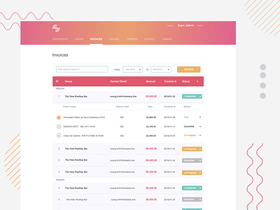 Invoice Ticket invoice invoice ticket ticket event ui ux web design web platform website