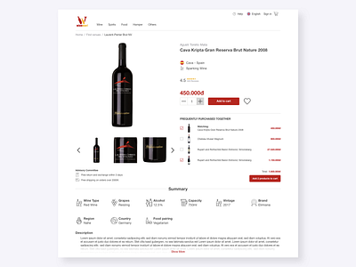 E-Commerce Wine Detail Product detail product detail product e commerce e commerce e commerce about wine e commerce design ui ux web design website website e commerce website wine wine