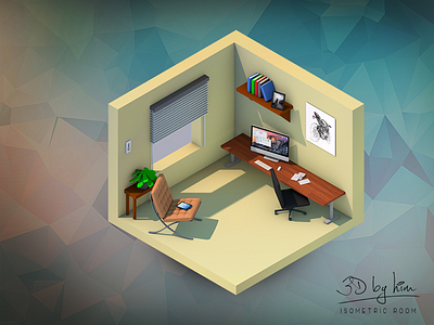 Isometric Office 3d cinema 4d isometric low poly