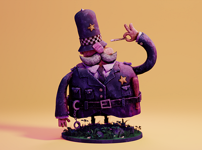 British Policeman Illustration (Stylized 3d illustration) 3d 3dart british characterdesign illustration policeman stylized texture weirdnose