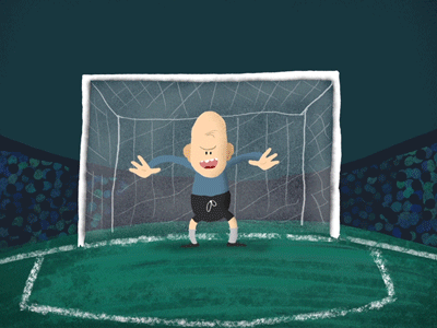 The Goalkeeper 2d animation after effects animation character character design frame by frame goal goalkeeper iconic illustration soccer