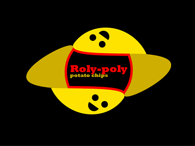 "Roly-poly" potato chips logo. branding character logo chips logo food logo logo logo design potato chips logo roly poly logo yello colour logo
