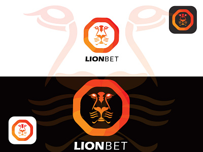 "Lion Bet" logo app design app logo bit coin logo branding lion face logo lion logo logo logo design minimalist logo online bet logo