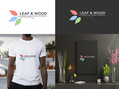 "Leaf& Wood" Logo branding graphic design leaf wood logo leaf logo logo logo design minimalist logo symbolic logo wood logo word mark logo